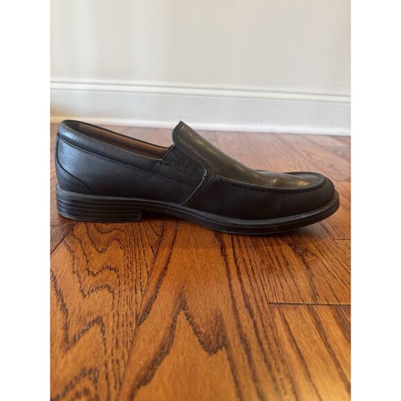 Clarks Unstructured Leather Loafers Mens 10.5 W Black Comfort Slip On EU 44 - Picture 6 of 16